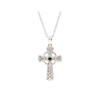 Sterling Silver Green CZ Celtic Cross Pendant