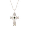 Sterling Silver Green CZ Celtic Cross Pendant