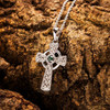 Sterling Silver Green CZ Celtic Cross Pendant