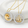 14kt Gold Lab Diamond Wave Necklace