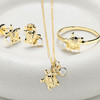 14kt Gold Lab-Grown Diamonds Mini Turtle Necklace