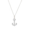 Sterling Silver With White Crystals Anchor Mini Necklace