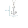 Sterling Silver With White Crystals Anchor Mini Necklace