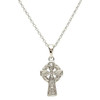Small Silver Celtic Cross Pendant With Trinity Knot