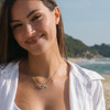 14K Gold Vermeil Mermaid Necklace Turquoise and Lab Sapphire