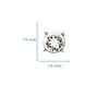 Sterling Silver with White Crystal Stud Earrings