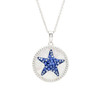 Sterling Silver Sapphire Crystals Mother of Pearl Starfish Necklace