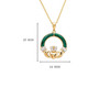 Gold Vermeil Malachite Claddagh Necklace