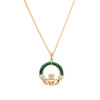 Gold Vermeil Malachite Claddagh Necklace