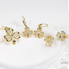 14kt Gold Vermeil Shamrock Drop Earrings with White Sapphires