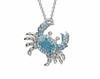 Blue Crab Pendant With Crystals