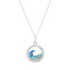Sterling Silver Blue and Aqua Crystals Wave Mini Necklace