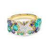 14kt Gold Lab Pariba Sapphire and Diamond Starfish Ring