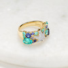 14kt Gold Lab Pariba Sapphire and Diamond Starfish Ring