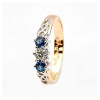 Sapphire and diamond celtic ring 14k yellow and white gold 3