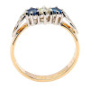 Sapphire and diamond celtic ring 14k yellow and white gold 3
