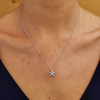 Starfish Necklace With Aqua Crystals - Medium Size