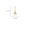 14kt Gold Lab Grown Diamond Freshwater Pearl Trinity Earrings
