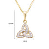 14KT Gold Vermeil Trinity Knot Necklace Studded with White Cubic Zirconias