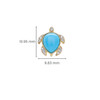 14K Gold Vermeil Mini Turtle Earrings Turquoise and Lab Sapphire