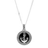 Sterling Silver Men's Black Onyx Celtic Anchor Necklace