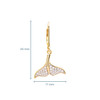 14K Gold Vermeil Whale Tail Earrings with Cubic Zirconias