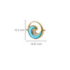 14K Gold Vermeil Mini Wave Bracelet Turquoise and Lab Sapphire