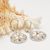 Sterling Silver White Crystal Sand Dollar Earrings