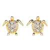 14kt Gold Lab Grown Diamond Turtle Stud Earrings