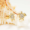 14kt Gold Lab Grown Diamond Turtle Stud Earrings