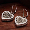 Sterling Silver Celtic Heart Earrings with White Crystals