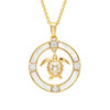 14KT Gold Vermeil Mother of Pearl Sea turtle Necklace with White Cubic Zirconia