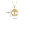 14kt Gold Lab Grown Diamond Celtic Tree of Life Round Necklace