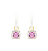 14kt Gold Vermeil Amythest and White Enamel Drop Earrings
