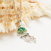 Sterling Silver Jelly Fish Green Peridot Necklace
