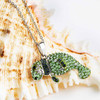 Sterling Silver Floridan Manatee Necklace with Peridot Crystals