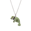 Sterling Silver Floridan Manatee Necklace with Peridot Crystals