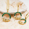 Gold Vermeil Malachite Claddagh Earrings