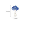 Sterling Silver Pearl Seashell Earrings with Sapphire Crystals