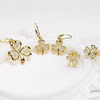 14kt Gold Vermeil Shamrock Necklace with White Sapphires