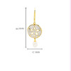 14KT Gold Vermeil Pearl Sand Dollar Earrings with White Cubic Zirconia