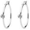 Shamrock Sterling Silver Hoop Earrings Adorned With Crystals