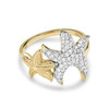 14kt Gold Lab Diamond Starfish Ring