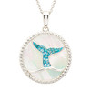 Sterling Silver Mother of Pearl Crystal Whale Tail Necklace