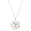Sterling Silver Mother of Pearl Crystal Whale Tail Necklace