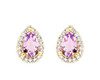 14kt Gold Vermeil Genuine Amythest Halo Earrings
