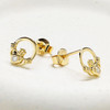 14kt Gold and Lab Diamonds Claddagh Earrings