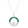 Green Malachite Sterling Silver Claddagh Pendant