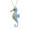 Seahorse Necklace with Aqua Crystals