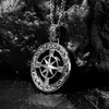 Black Onyx Sterling Silver Men's Celtic Compass North Star Necklace